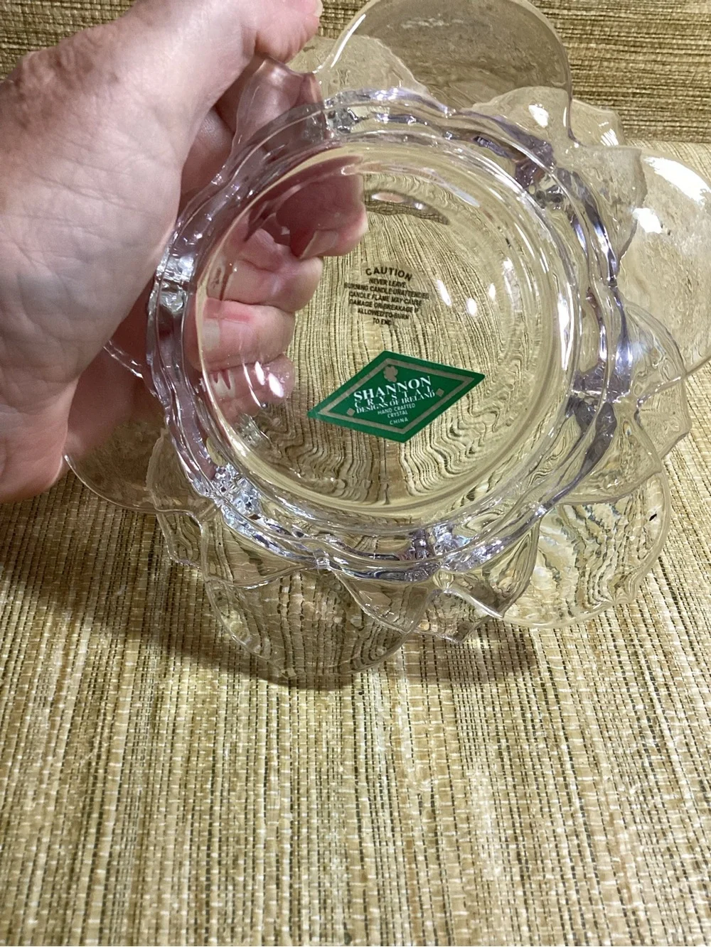 Shannon Crystal  Flower Candle Holder 5”